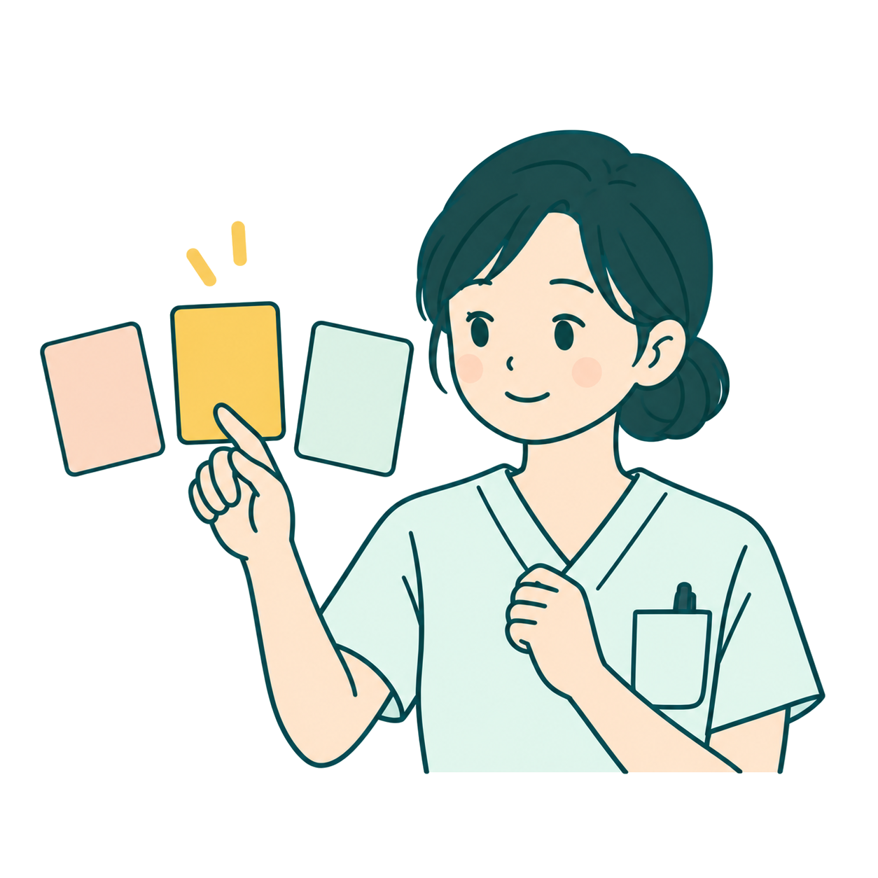 看護師が不安や働き方について相談する場面